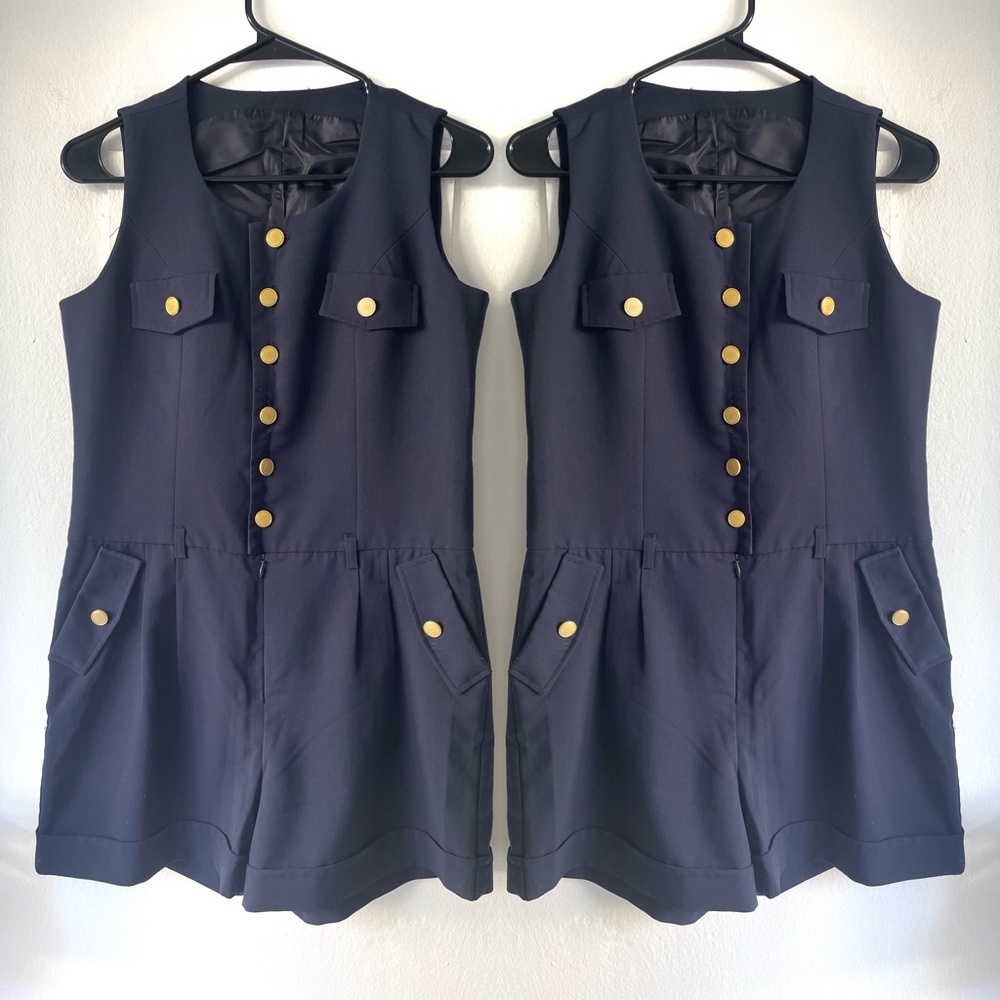 Navy oversized sleeveless romper size M
